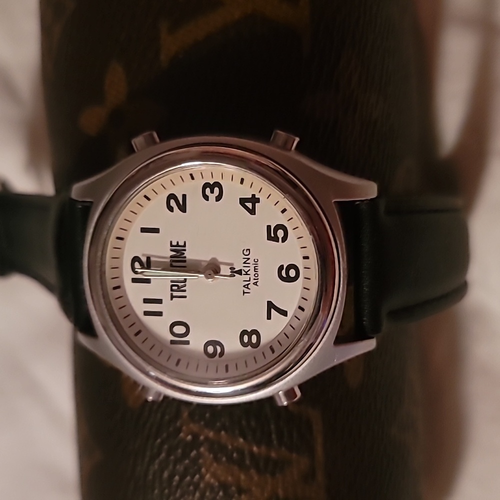 NEW Tru Time Talking Atomic Watch Big Numbers Quartz Wrist Watch‎ Blind